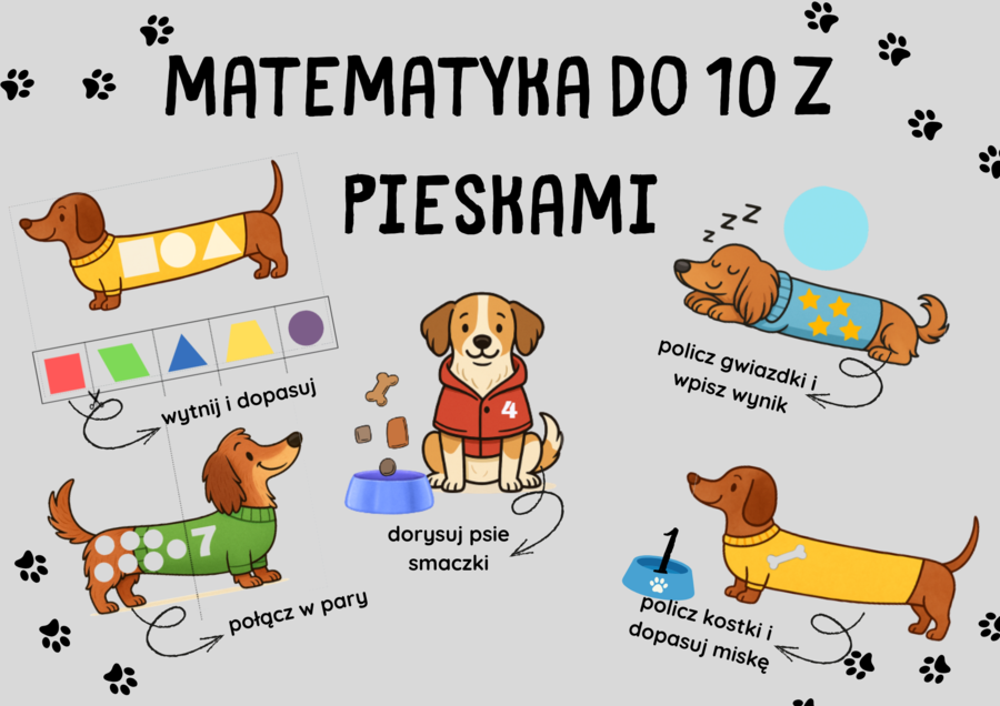 Mini zestaw Matematyka do 10 z Pieskami