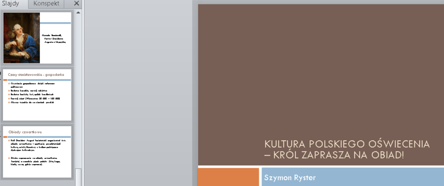 Kultura polskiego oświecenia - prezentacja i zadanie