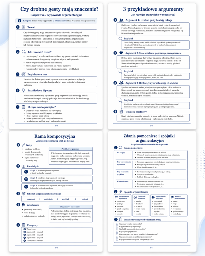 Czy drobne gesty mają znaczenie? Rozprawka / wypowiedź argumentacyjna