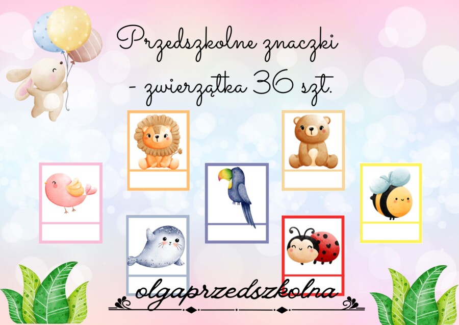 Przedszkolne znaczki - zwierzątka