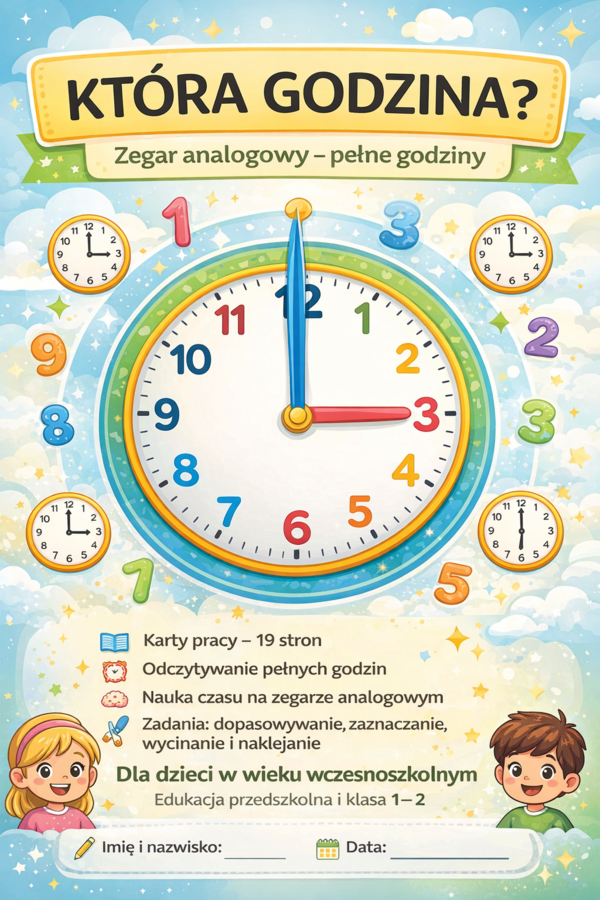 Zegar analogowy pełne godziny