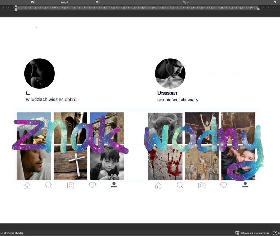 Quo vadis - profile postaci na Instagramie