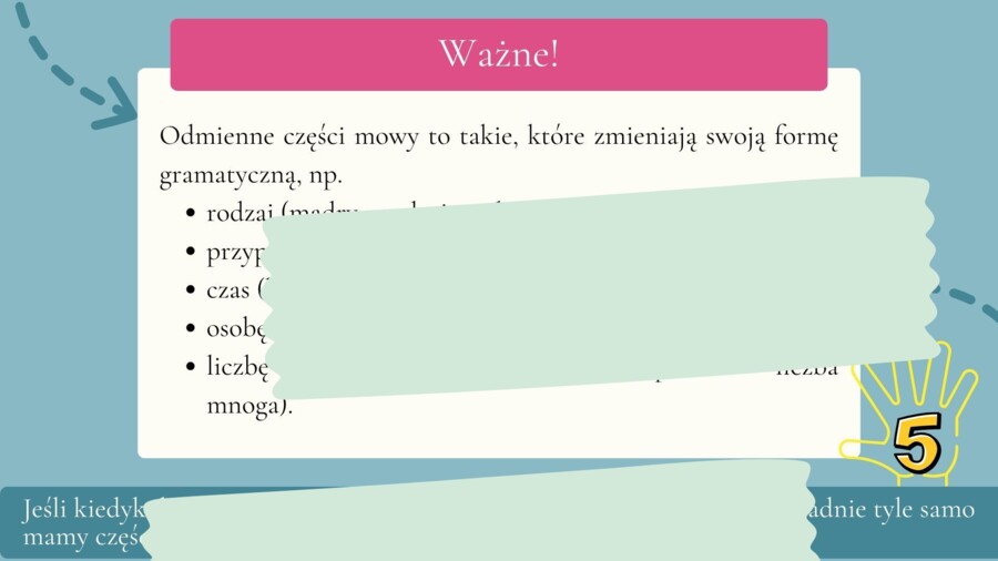 Odmienne i nieodmienne części mowy