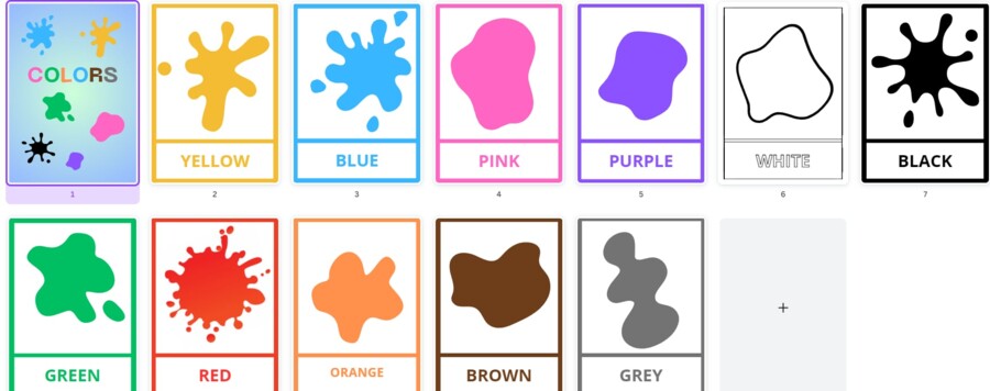 Kolory - wersja angielska. Plansze edukacyjne