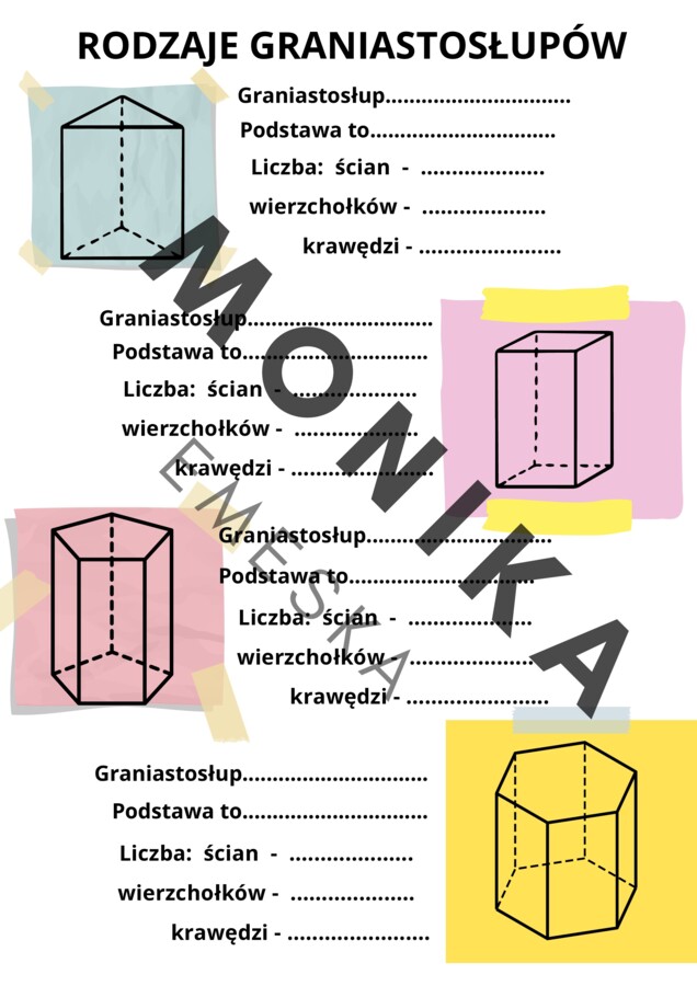 Rodzaje graniastosłupów