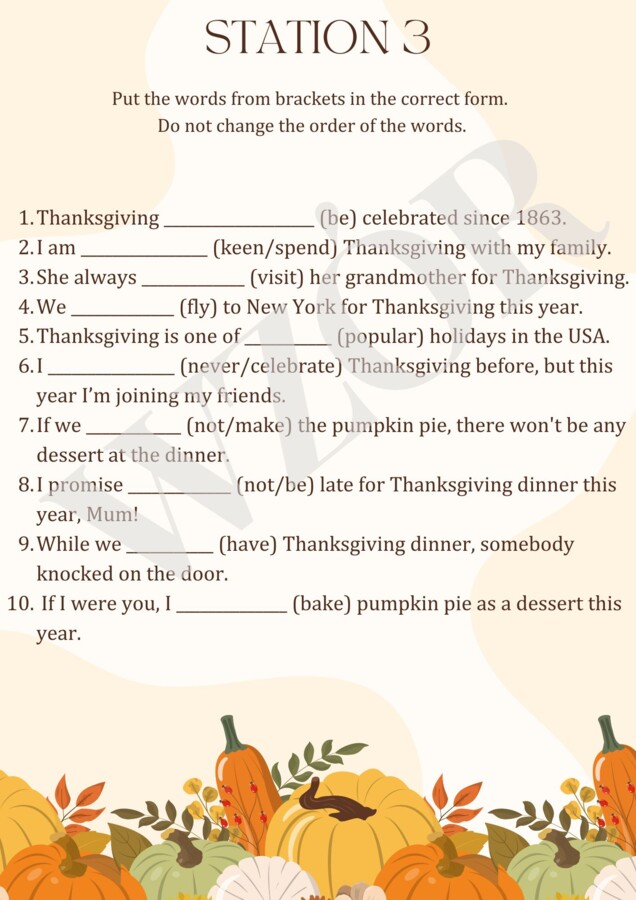 E8 Thanksgiving - stacje zadaniowe