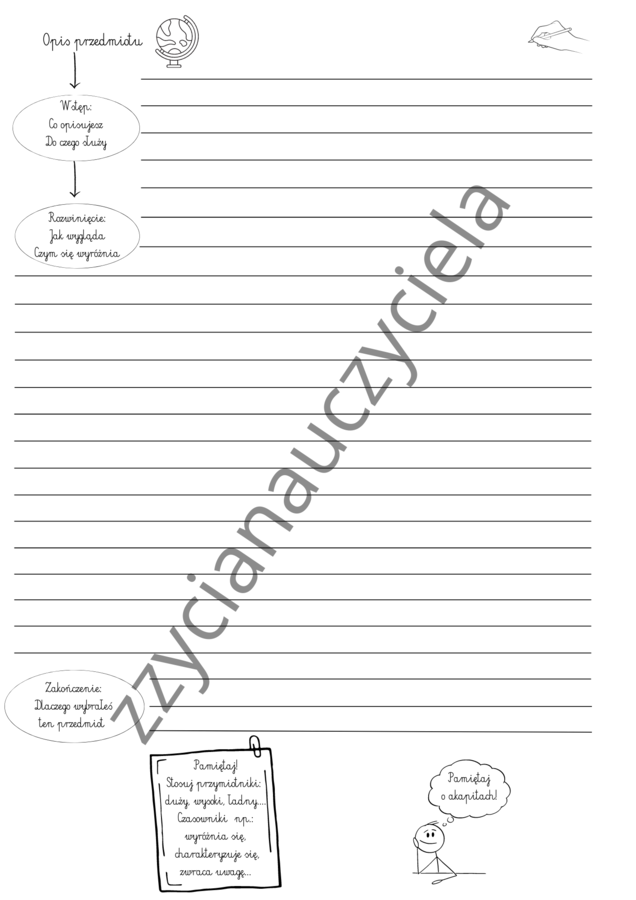 Formy pisemne - opowiadanie i opis przedmiotu