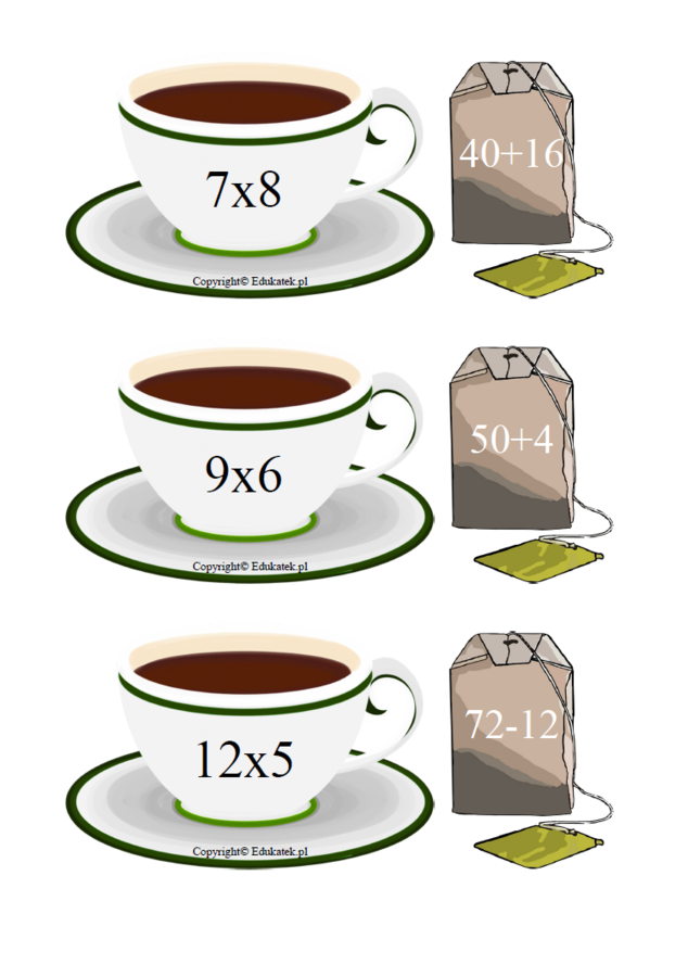 „Matematyczna herbatka”- zabawa matematyczna