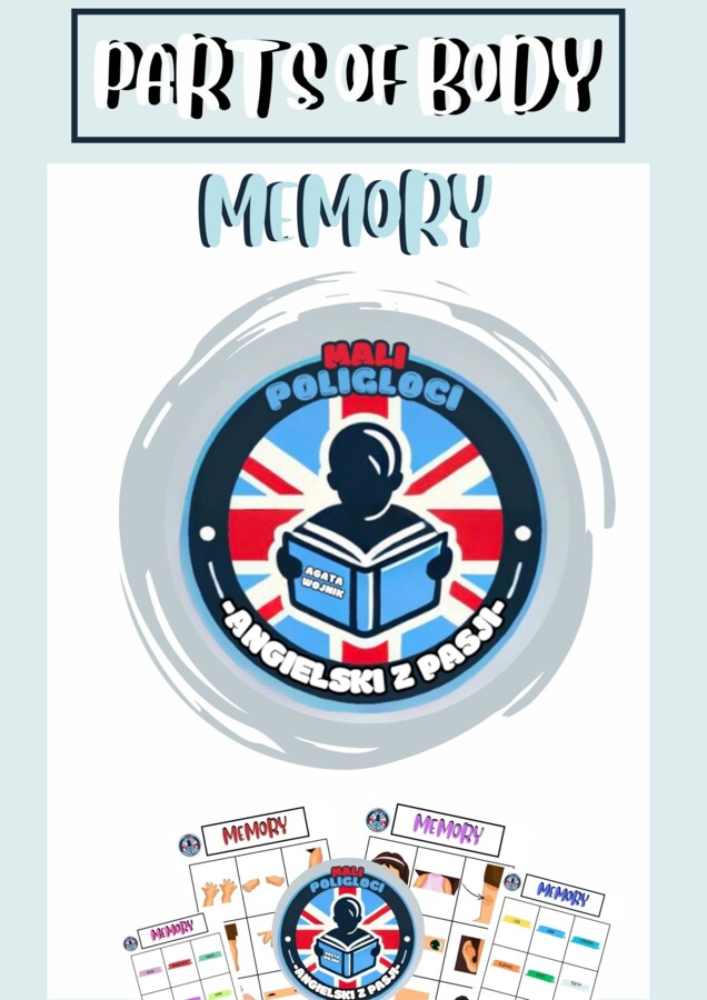 Memory z materiału -"Parts of body" (części ciała)