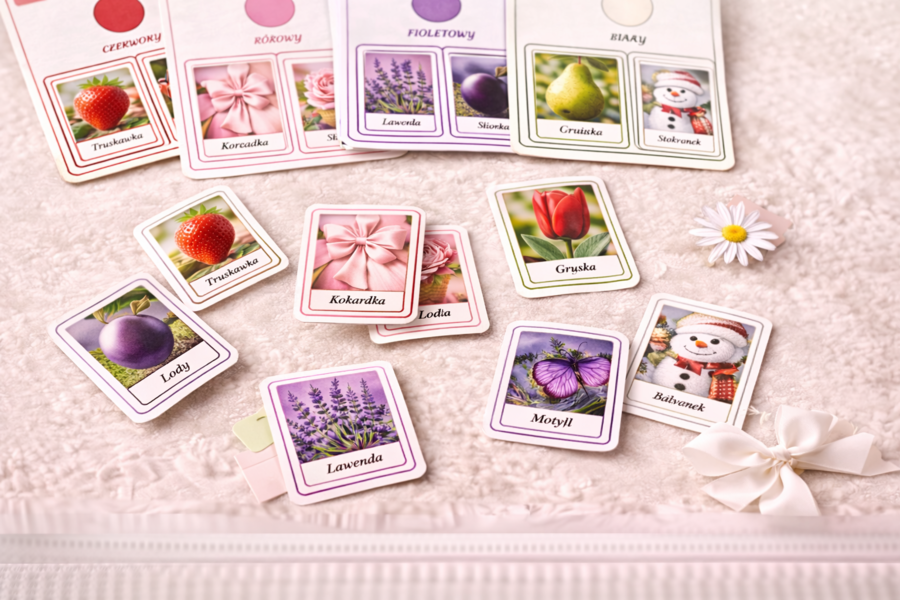 Jagodowe kolory – karty do segregowania