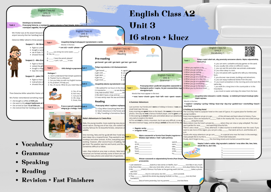 🏝️English Class A2 - Unit 3 - practice set - ćwiczenia dodatkowe