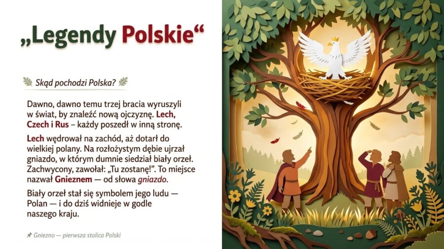 Polska, moja ojczyzna – prezentacja edukacyjna / gazetka szkolna (20 plansz)