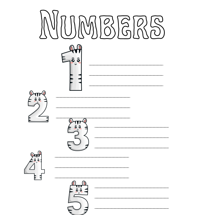 Numbers 1 - 20 - podpisywanie liczb po angielsku