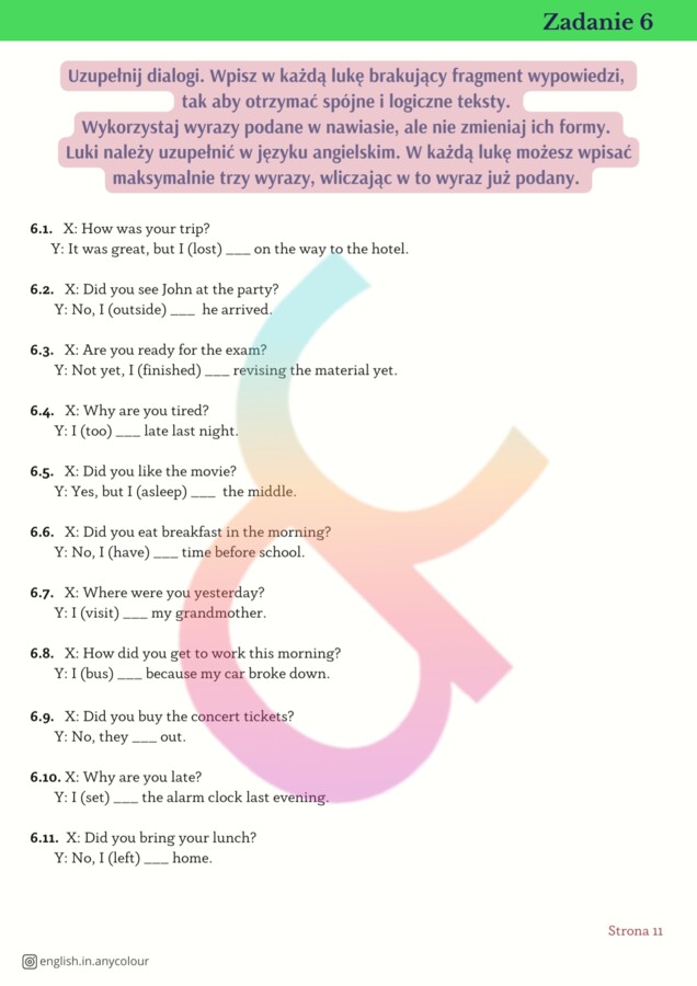 Angielski: Egzamin ósmoklasisty - ponad 600 ćwiczeń do zadań od 5 do 13. Klucz odpowiedzi.