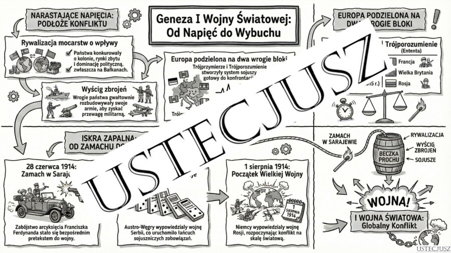 Sketchnotka - Geneza i wybuch I wojny światowej