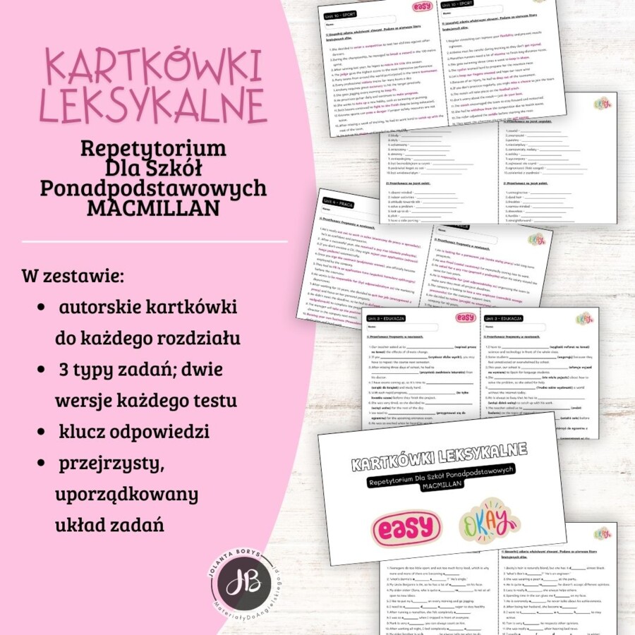 KARTKÓWKI LEKSYKALNE – Repetytorium dla szkół ponadpodstawowych (MACMILLAN)