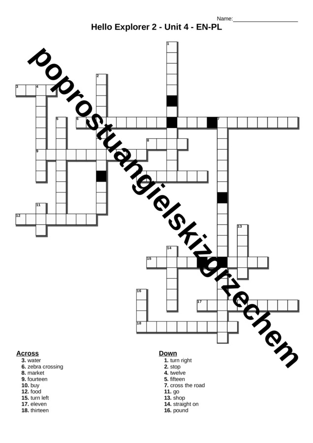 Hello Explorer 2 – Unit 4 – krzyżówki