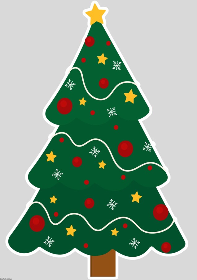 ZIMOWA dekoracja drzwi - choinka - grafika XXL