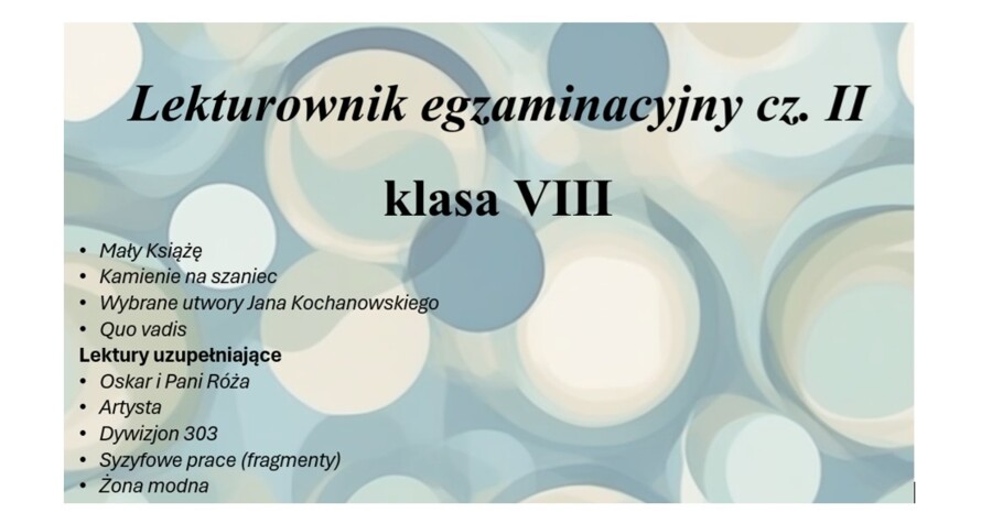 Lekturownik dla klasy VIII