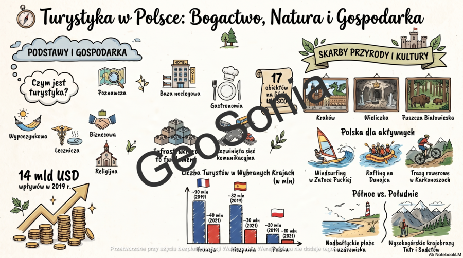 Turystyka  geografia klasa 7 sketchnotka
