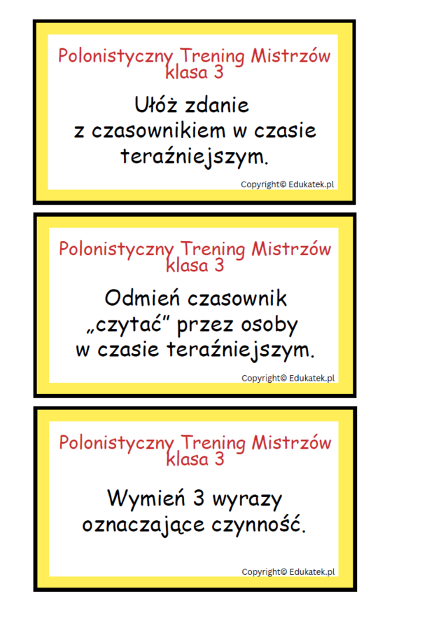 Polonistyczny trening mistrzów - klasa 3