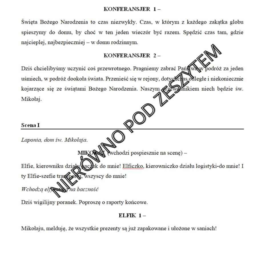 Scenariusz Koncertu Bożonarodzeniowego "Z Mikołajem dookoła świata"