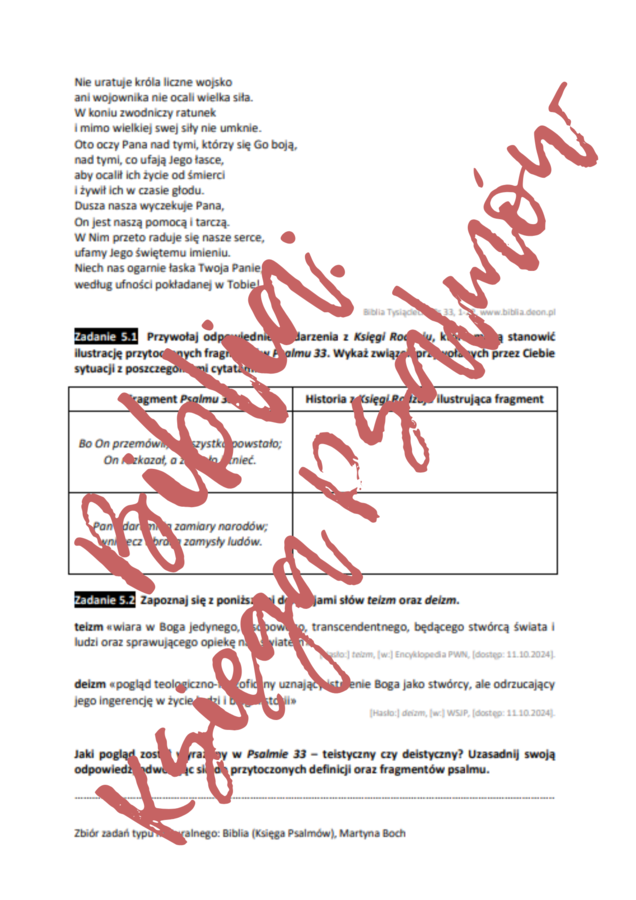 Matura: Biblia (Księga Psalmów) *ZBIÓR ZADAŃ MATURALNYCH* – aktualne wymagania 2024/2025