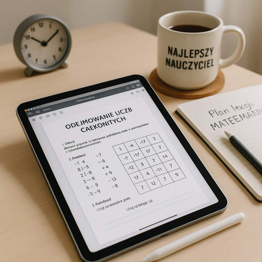 Karta pracy: Liczby całkowite – ćwiczenia z odejmowania