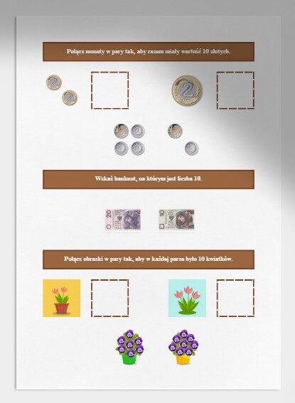 Liczby 1-10. Karta pracy. Sprawdzian. Ćwiczenia.