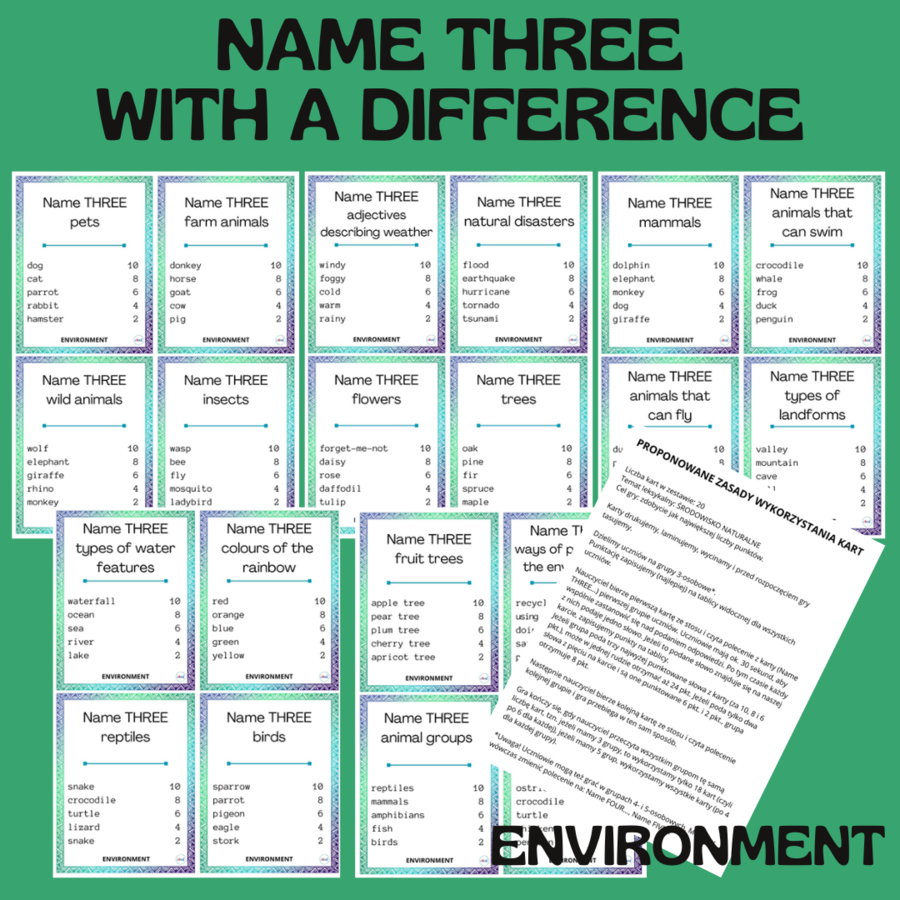 NAME THREE… WITH A DIFFERENCE / ENVIRONMENT