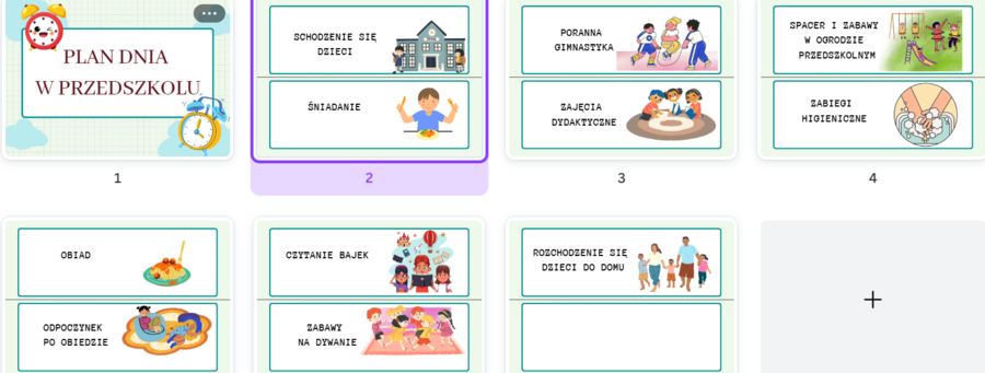 Plan dnia w przedszkolu