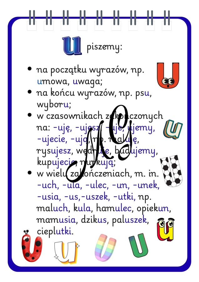 Zasady pisowni u i ó