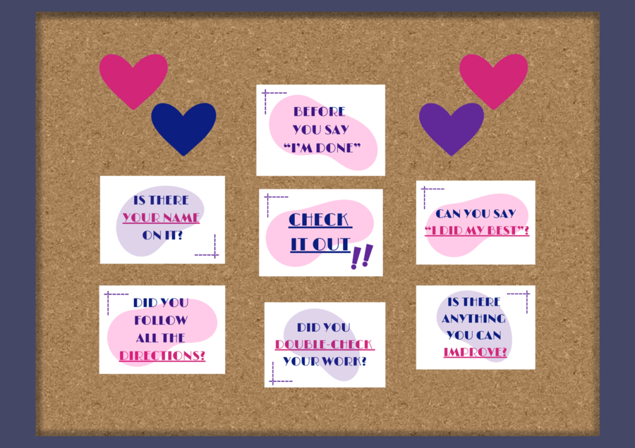 Gazetka "Zasady podczas prac pisemnych"