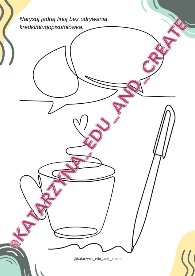 RYSOWANE 1 LINIĄ - część 1 ćwiczenia grafomotoryczne
