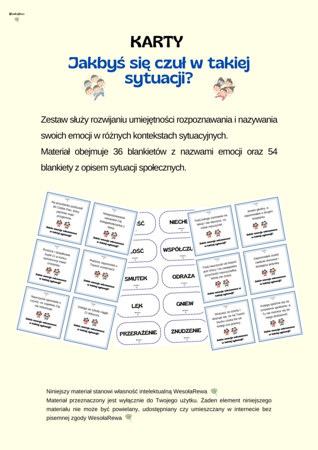 Jakbyś się czuł? - rozpoznawanie emocji w różnych kontekstach sytuacyjnych.
