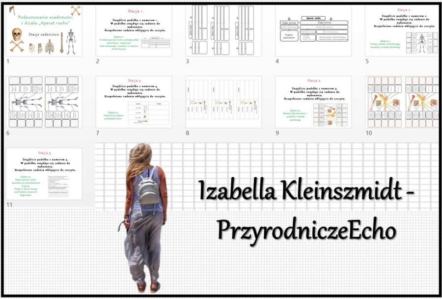 Podsumowanie wiadomości z działu "Aparat ruchu" w pptx oraz w genial.ly/stacje zadaniowe. Biologia 7. Dział "Aparat ruchu".