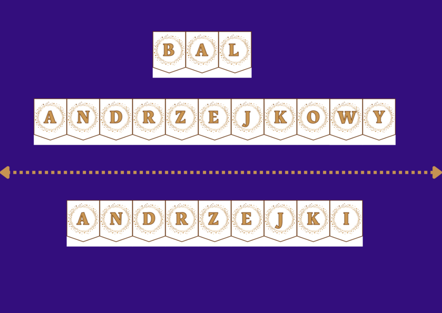 ANDRZEJKI – biblioteka – świetlica – przedszkole – GIRLANDA – gazetka – wersja 4