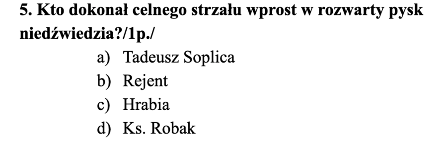 SPRAWDZIAN "PAN TADEUSZ", KL. 7-8, NOWA PP!