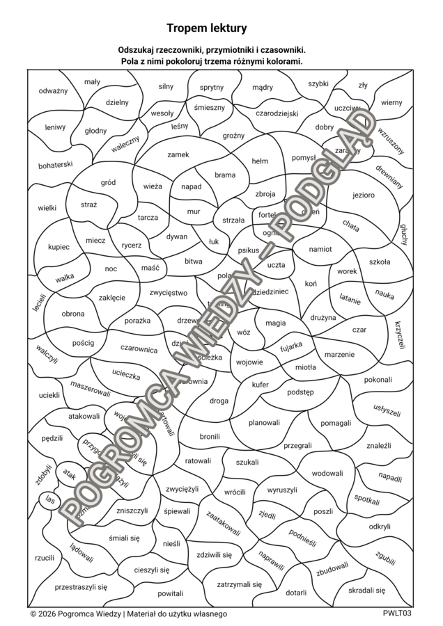 Kajko i Kokosz: Szkoła latania - Tropem lektury (karta pracy + klucz odpowiedzi)