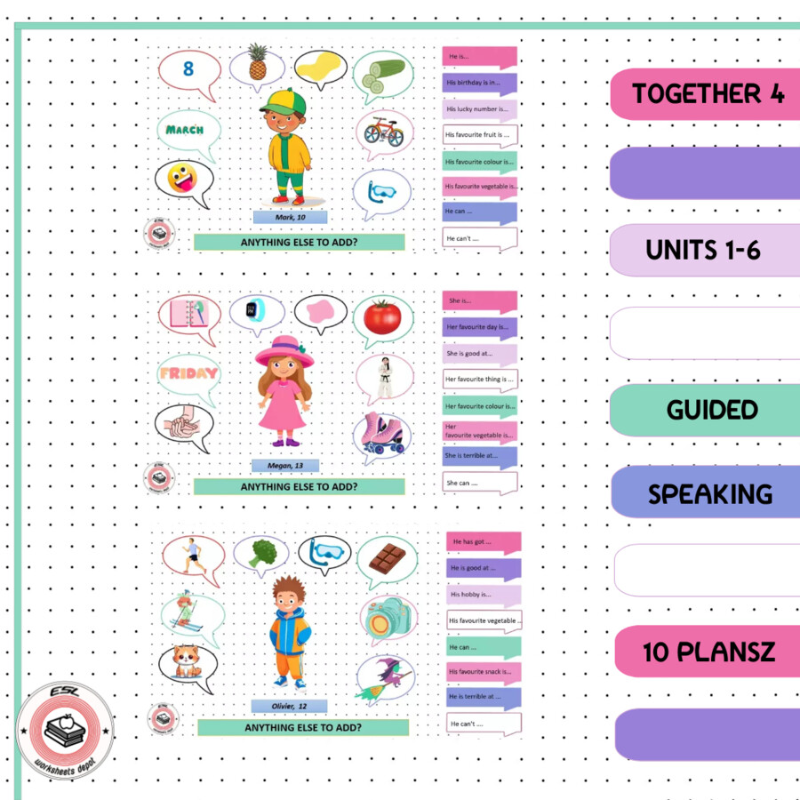 TOGETHER 4 - UNITS 1-6 - SPEAKING ACTIVITY