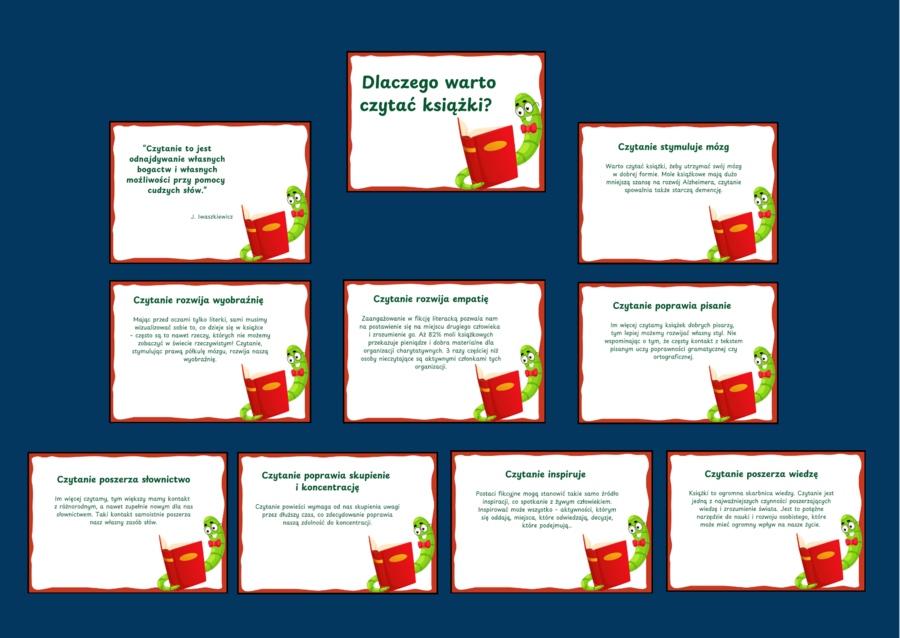 DLACZEGO WARTO CZYTAĆ KSIĄŻKI? - zalety czytania - Dzień Książki – gazetka – BIBLIOTEKA - wersja 5