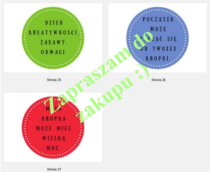 Propozycja gazetki - Dzień Kropki I.