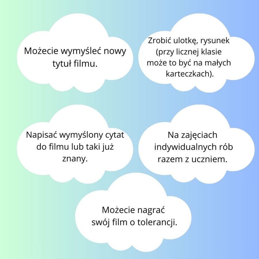 Zadanie2. Karta pracy do dowolnego filmu. Przykład: Tolerancja.