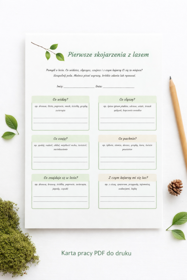 Pierwsze skojarzenia z lasem [Karta pracy]