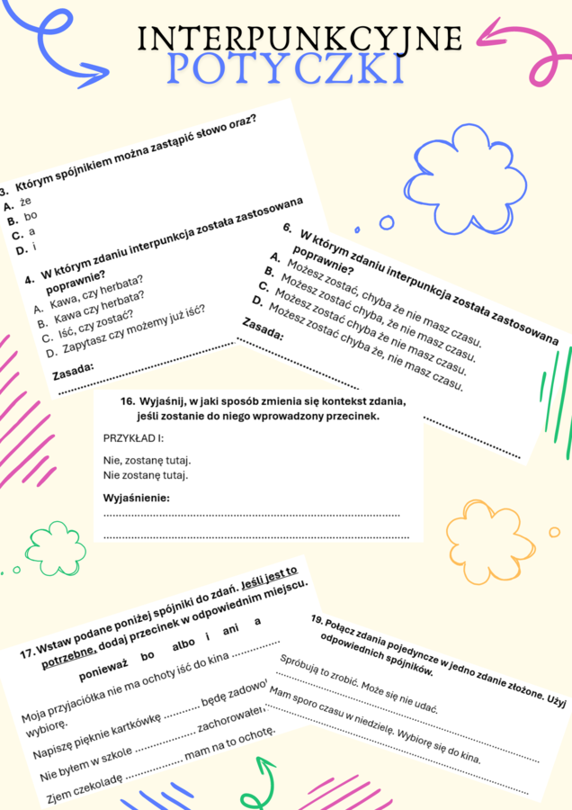 Interpunkcja na medal. Zestaw - teoria, praktyka, kartkówka