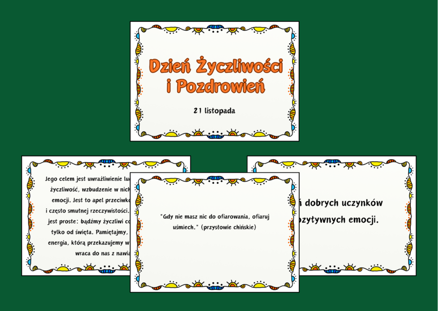 DZIEŃ ŻYCZLIWOŚCI I POZDROWIEŃ – biblioteka – świetlica – gazetka – 15 stron – wersja 2