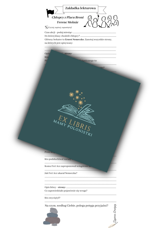 Zakładka lekturowa - ,,Chłopcy z Placu Broni"