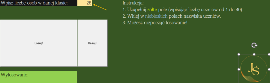 Maszynka do losowania - 2w1 - losowanie numerków i nazwisk uczniów