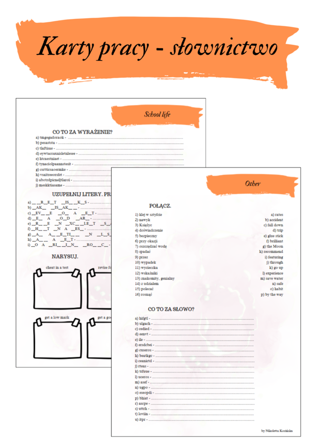 BRAINY 6 UNIT 3 KARTY PRACY SŁOWNICTWO