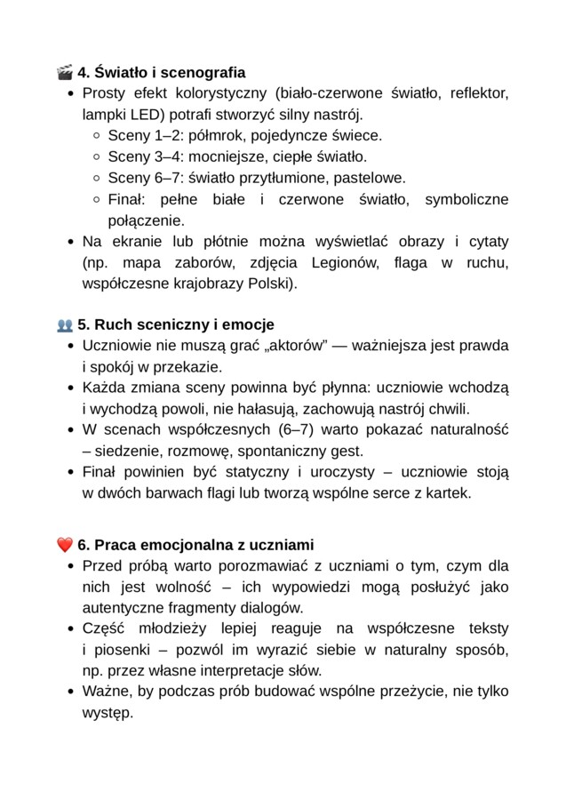 Droga do wolności - 11 listopada - scenariusz inscenizacji muzycznej